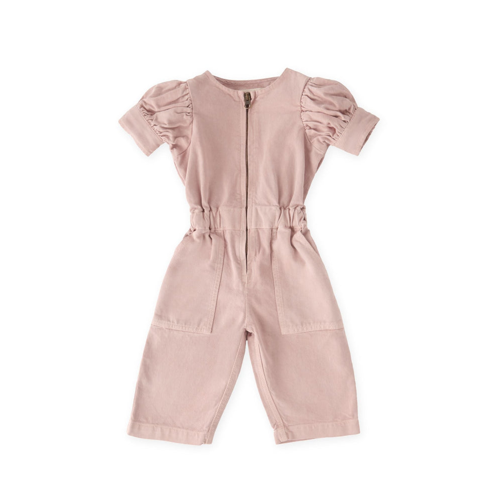 Vintage Twill Toddler Puff Sleeve Jumpsuit